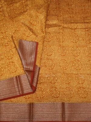 Dark Mustard Pure Chanderi Cotton Saree