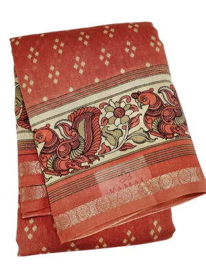 Dusty Rose Chanderi Cotton Saree (2)