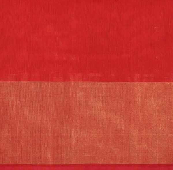 Dark Green Pochampally Silk Cotton Saree with Red Pallu