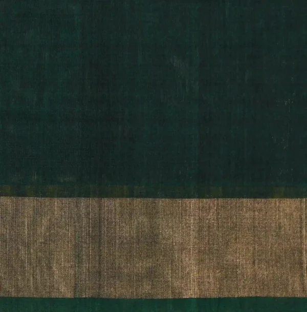 Red Pochampally Silk Cotton Saree with Dark Green Pallu