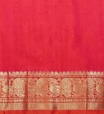 Handloom Rani Pink Soft Silk Saree with Orange Pochampally Ikkat
