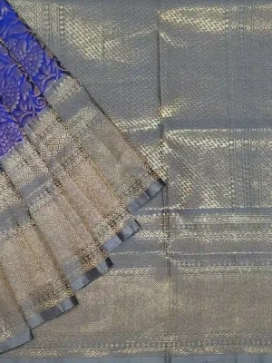 Handloom Pure Soft Silk Saree in Blue