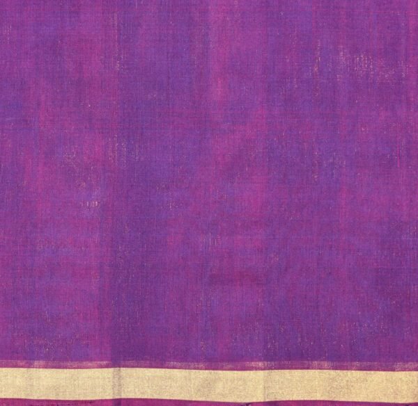 Handloom Pure Silk Cotton Saree in Peacock Blue with Contrast Magenta Pallu