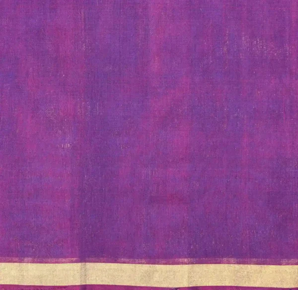 Handloom Pure Silk Cotton Saree in Peacock Blue with Contrast Magenta Pallu