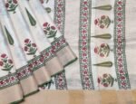 Pearl White Pure Tussar Silk Saree