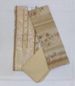 Semi Silk Salwar Material with Digital Prints, Chamki, Mirror, and Thread Work