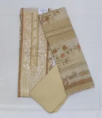 Semi Silk Salwar Material with Digital Prints, Chamki, Mirror, and Thread Work