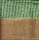 Pure Tussar Silk Saree with Floral Prints & Golden Tissue Border