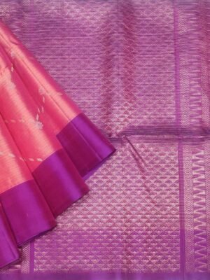 Handloom Pure Soft Silk Saree in Dual Blush Pink
