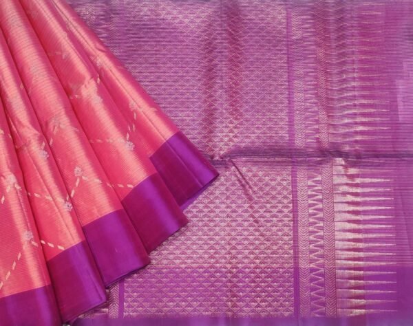 Handloom Pure Soft Silk Saree in Dual Blush Pink