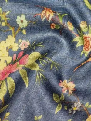 Pastel Blue Pure Tussar Silk Saree In Blouse