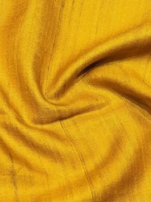 Mustard Tussar Silk Saree – Handloom Elegance In Blouse