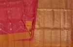 Handloom Red Pure Soft Silk Saree with Vairaoosi Patterns