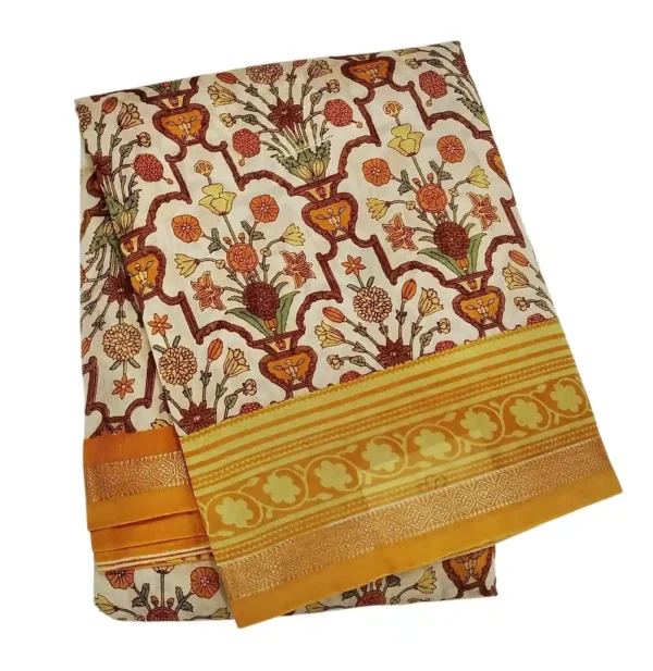 Pure Ivory Chanderi Cotton Saree