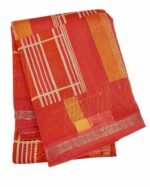 Pure Vermilion Chanderi Cotton Saree