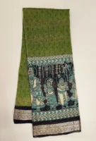Pure Moss Green Chanderi Cotton Saree