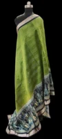 Pure Moss Green Chanderi Cotton Saree