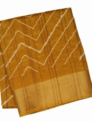 Mustard Yellow Semi Dola Silk Saree