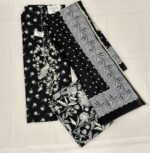 Black Cotton Salwar Material with Delicate Floral Patterns