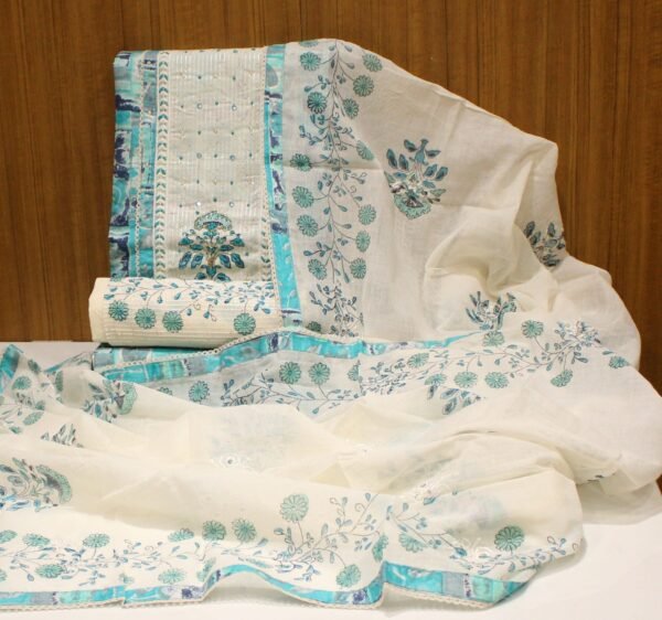 Sky Blue Cotton Salwar Material