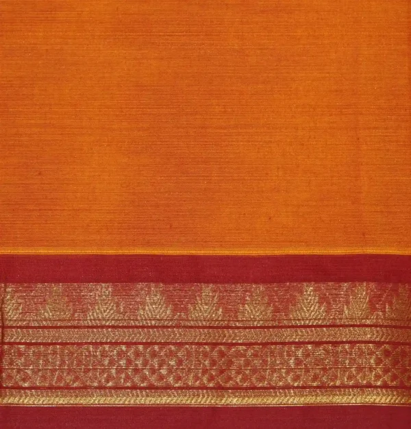 Dark Orange Kanchi Chettinad Cotton Saree