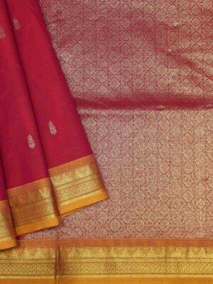Dark Rani Pink Kanchi Chettinad Cotton Saree