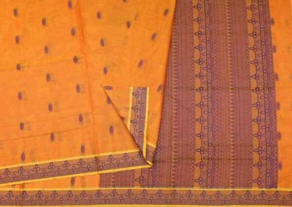 Orange Kovai Cotton Saree with Buttas