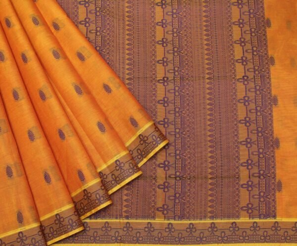 Orange Kovai Cotton Saree with Buttas
