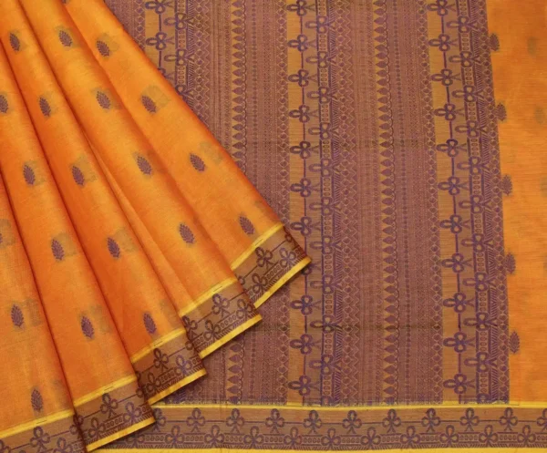 Orange Kovai Cotton Saree with Buttas