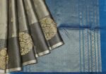 Dual Fossil Grey Handloom Pure Soft Silk Saree