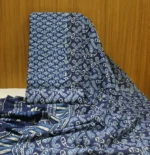 Indigo Blue Cotton Salwar Material with Handblock Prints