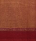 Pure Kovai Cotton Saree In Dual Brown With Horizontal Stripe Motifs