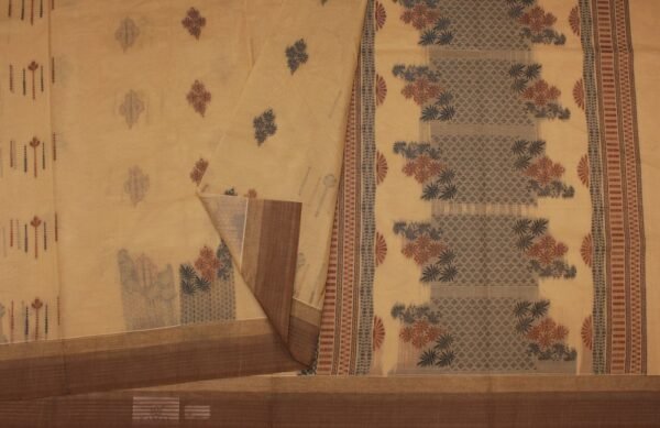 Beige Kovai Cotton Saree Handloom