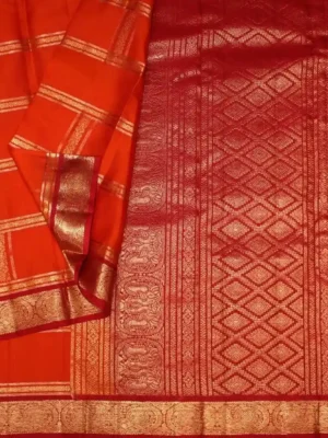 Fanta Orange Pavithram Soft Silk Saree In XCloseUp Cone