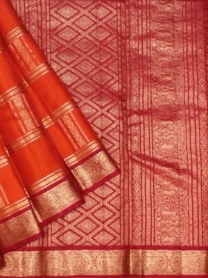 Fanta Orange Pavithram Soft Silk Saree