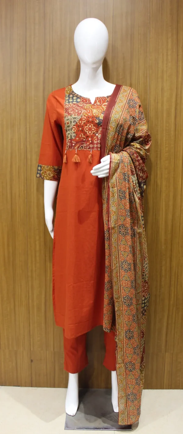 Rust Orange Kalamkari Salwar Set