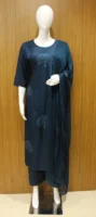 Navy Blue Straight Cut Salwar Set