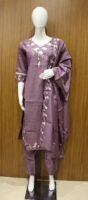 Purple Embroidered Salwar Set