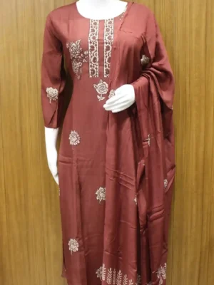 Russet Brown French Knot Salwar Set