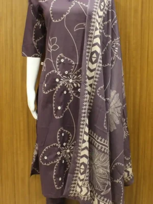 Purple Floral Salwar Suit