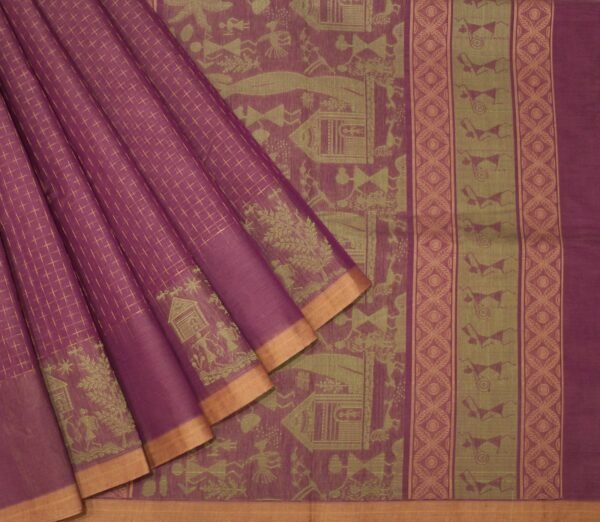 Purple Warli Kovai Cotton Saree
