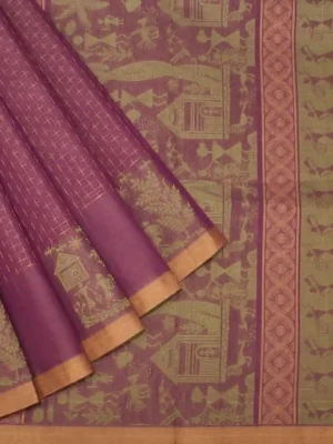 Purple Warli Kovai Cotton Saree