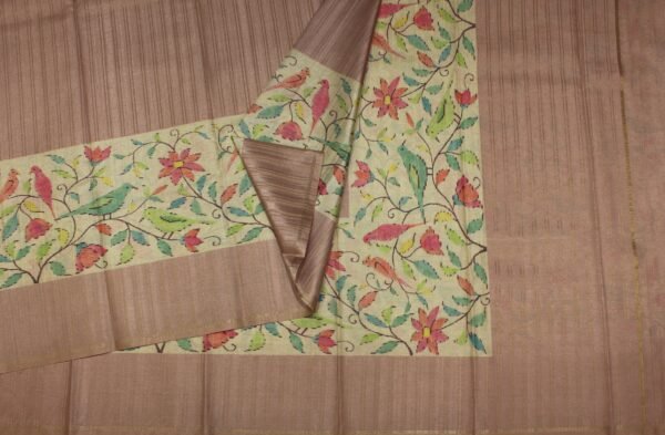 Dusty Mauve Pink Semi Tussar Saree