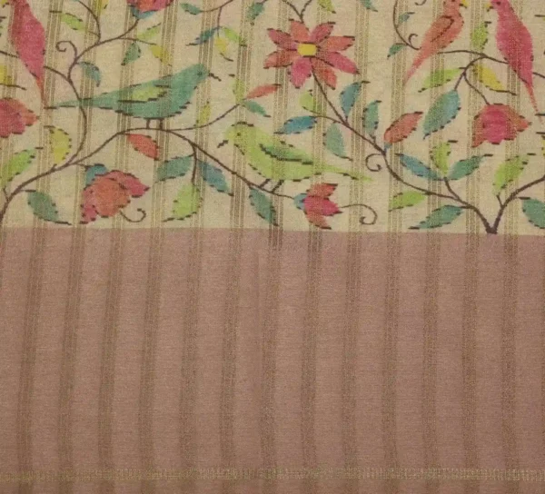 Dusty Mauve Pink Semi Tussar Saree