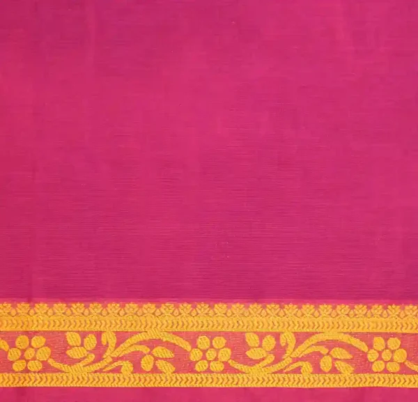 Rani Pink Kovai Cotton Saree with Parrot Motifs