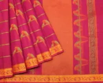 Rani Pink Kovai Cotton Saree with Parrot Motifs
