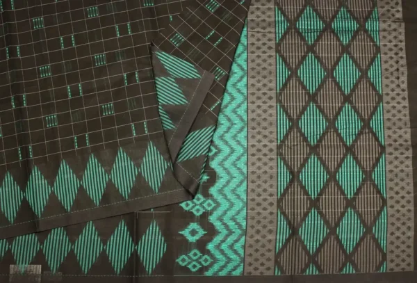 Black Ikat Kovai Cotton Saree