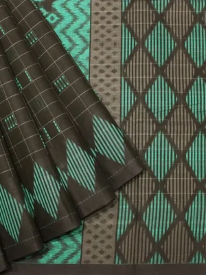 Black Ikat Kovai Cotton Saree