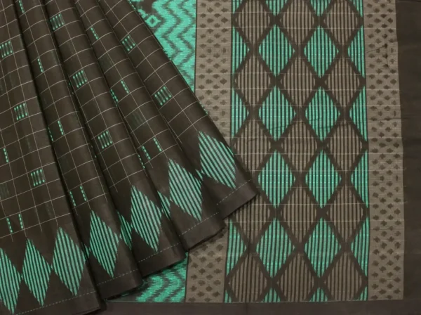 Black Ikat Kovai Cotton Saree