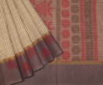 Beige Checks Kovai Cotton Saree